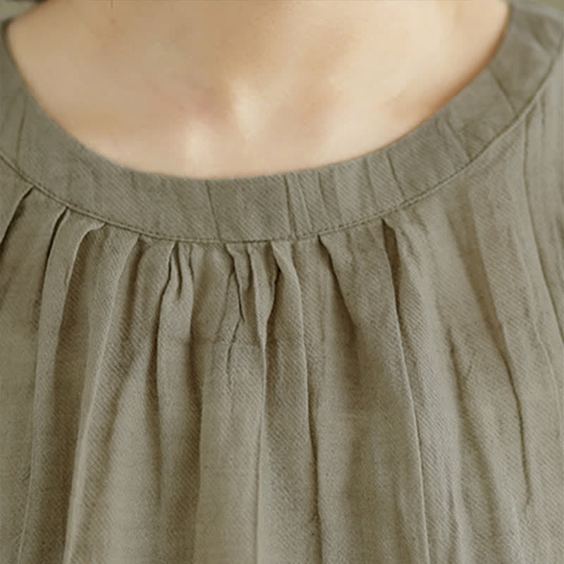 Nimara Ritual Summer Wrinkles Simple Design Crew Neck Women's Sleeveless Vest Waistcoat