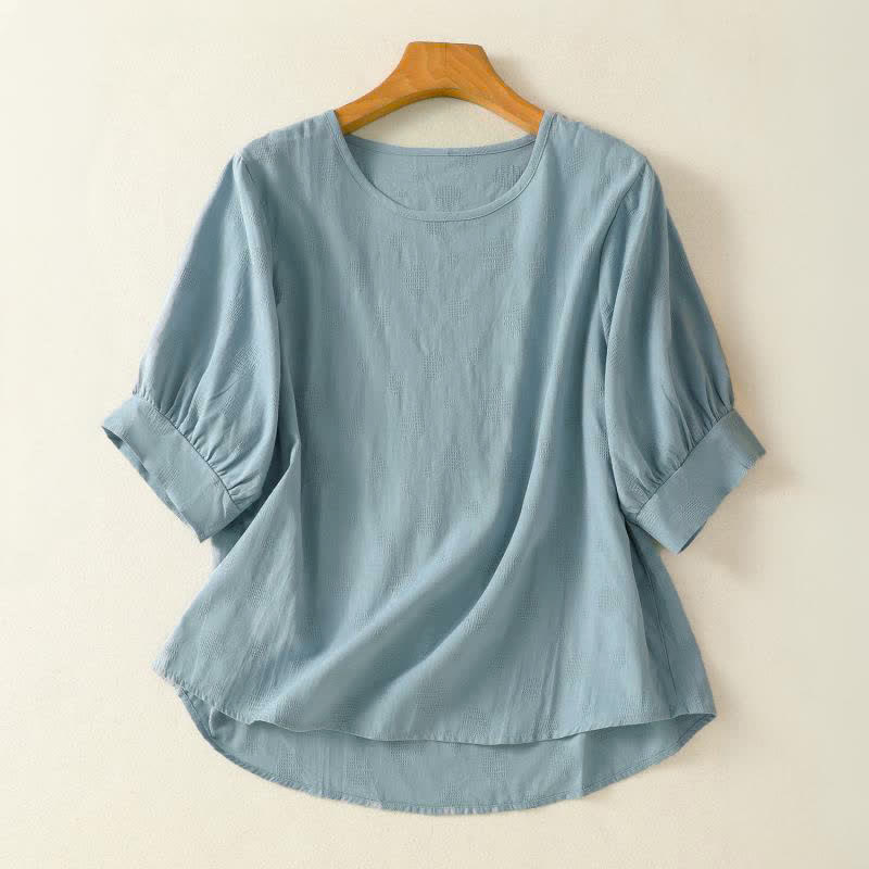 Nimara Ritual Plain Crew Neck Design Women's Loose Short Sleeves T-Shirt