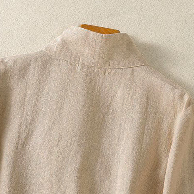 Nimara Ritual Spring Summer Casual Tang Style V-Neck Drawstring Solid Women's Long Sleeve Shirts