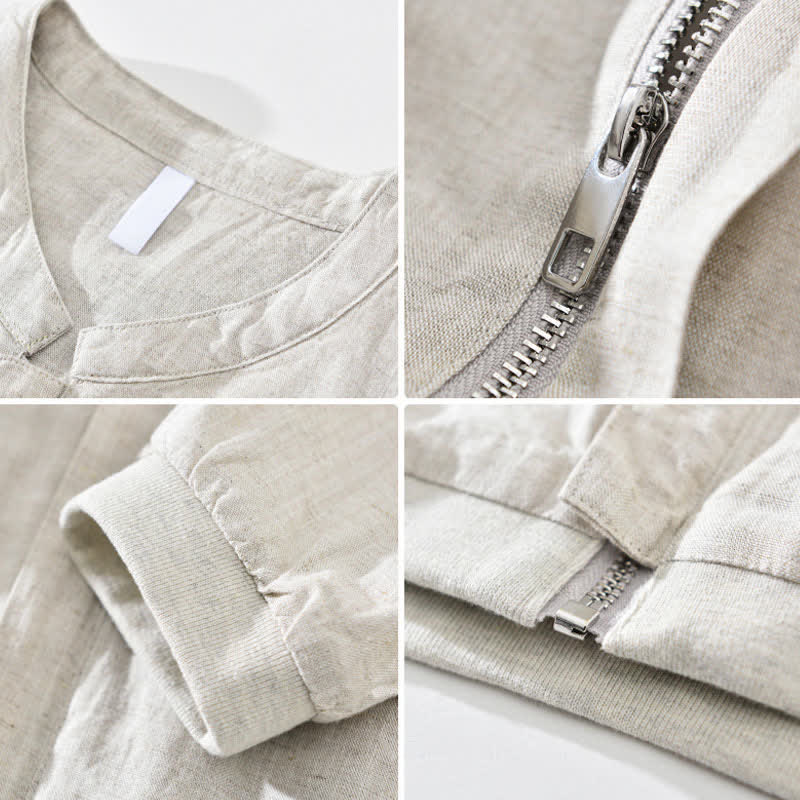 Nimara Ritual Spring Summer Casual Minimalist Mandarin Collar Zipper Design Solid Men's Jacket With Pockets