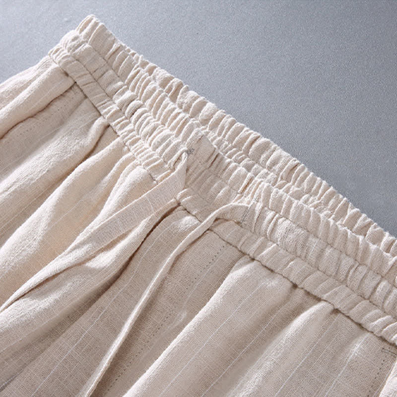 Nimara Ritual Spring Summer Casual Drawstring Striped Cropped Pants Men's Tapered Pants With Pockets