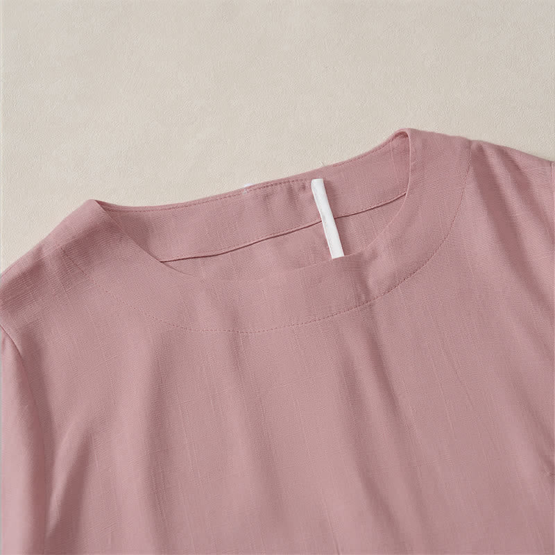 Nimara Ritual Summer Casual Minimalist Crew Neck Solid Cropped Women's Short Sleeve T-Shirts