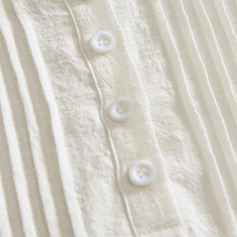 Nimara Ritual Summer Casual Minimalist Button-Up Solid Cotton Women's Short Sleeve Shirts
