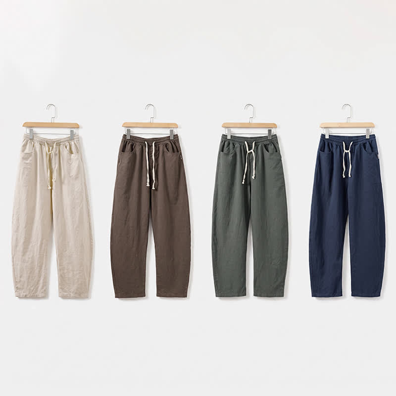 Nimara Ritual Spring Summer Casual Drawstring Solid Ankle Pants Men's Straight Leg Pants With Pocket
