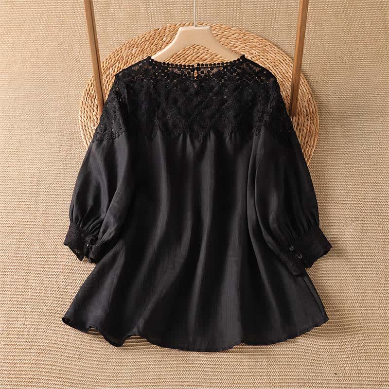 Nimara Ritual Summer Elegant Casual Lace Solid Women's Long Sleeve T-Shirt