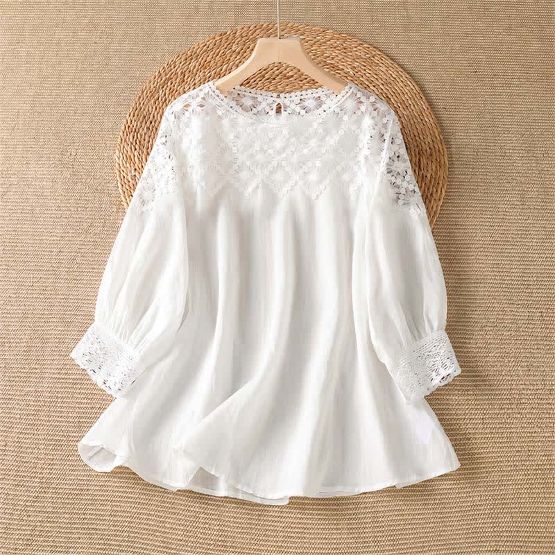 Nimara Ritual Summer Elegant Casual Lace Solid Women's Long Sleeve T-Shirt