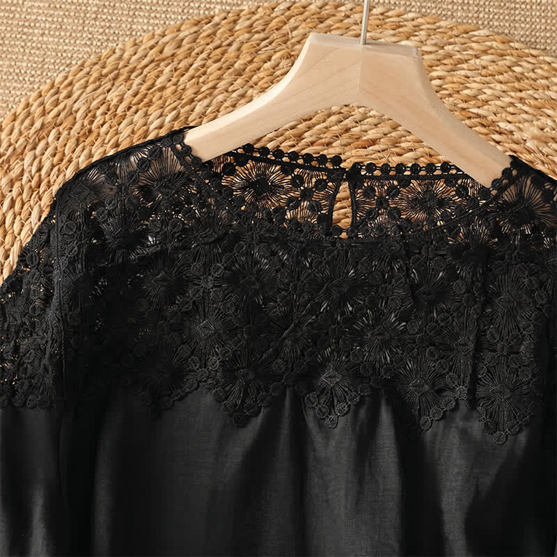 Nimara Ritual Summer Elegant Casual Lace Solid Women's Long Sleeve T-Shirt