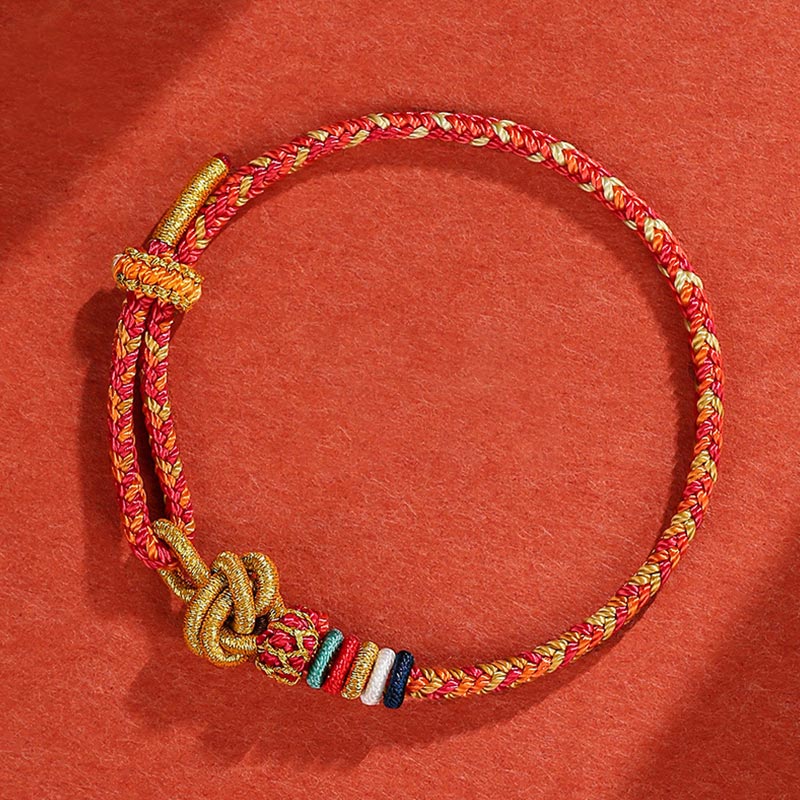 Nimara Ritual Handmade Dunhuang Colorful Rope Protection Braid String Bracelet