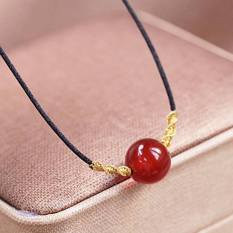 Nimara Ritual Natural Red Agate Chalcedony Self-acceptance Confidence String Bead Bracelet Necklace Pendant