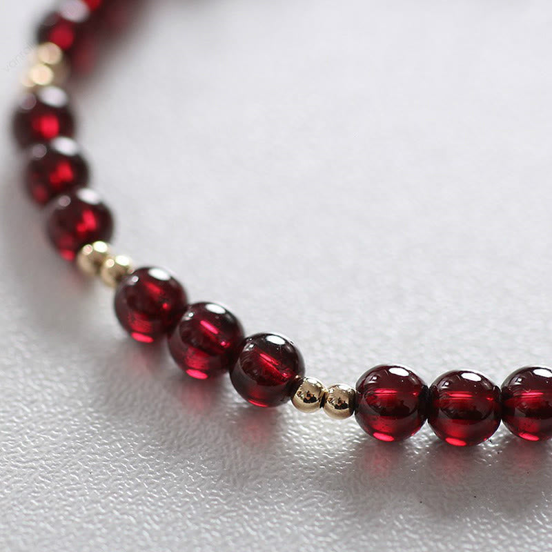Nimara Ritual 14K Gold Plated Alloy Natural Garnet Calm Bracelet