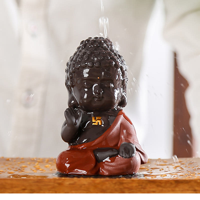 Nimara Ritual Small Buddha Serenity Purple Clay Home Desk Decoration