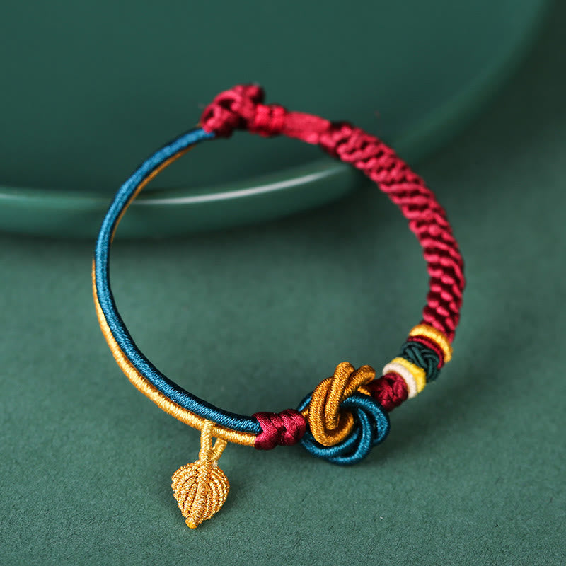 Nimara Ritual Tibetan Handmade Mandala Knot Leaf Luck Rope Bracelet