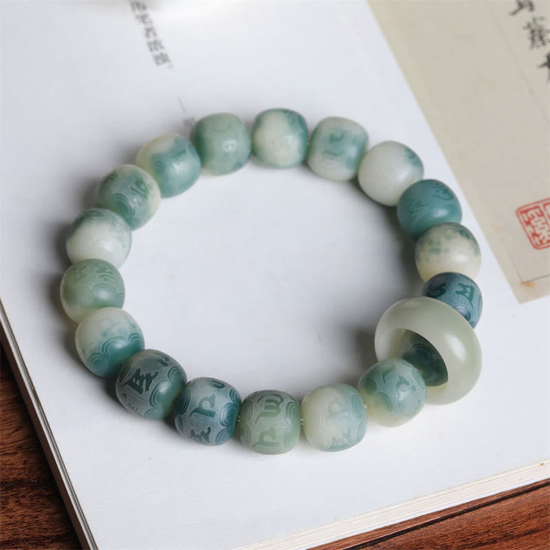 Nimara Ritual Bodhi Seed Om Mani Padme Hum Engraved Keep Away Evil Spirits Bracelet