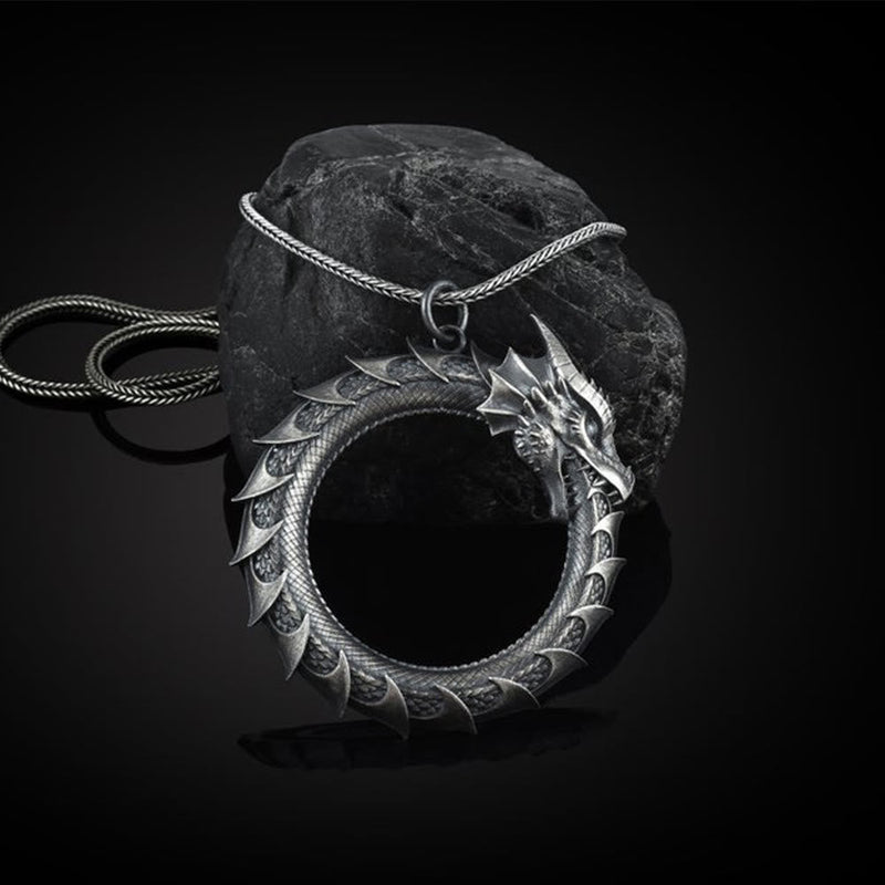 Nimara Ritual Pure Tin Dragon Snake Protection Necklace Pendant