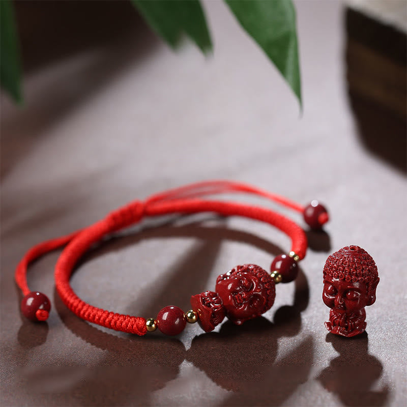 Nimara Ritual Chinese Zodiac Natal Buddha Cinnabar Amulet Blessing String Bracelet