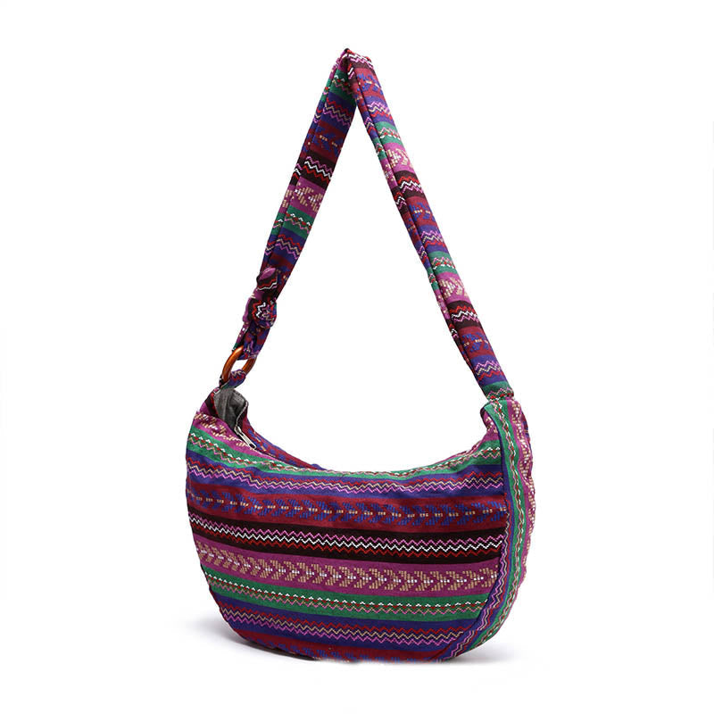 Nimara Ritual Cotton Stripes Print Crossbody Bag Shoulder Bag