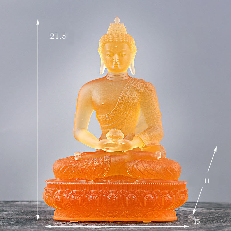 Nimara Ritual Buddha Handmade Figurine Liuli Art Piece Serenity Statue Home Offering Decoration