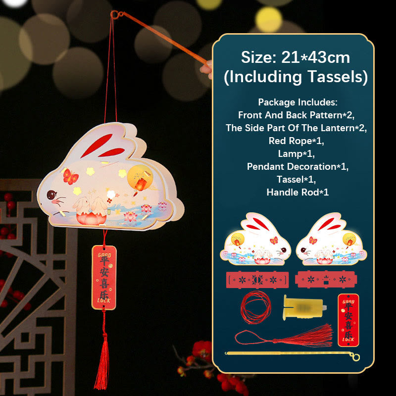 Nimara Ritual DIY Good Luck Cute Rabbit Paper Lantern Lamp Mid-Autumn Festival Lantern Decoration