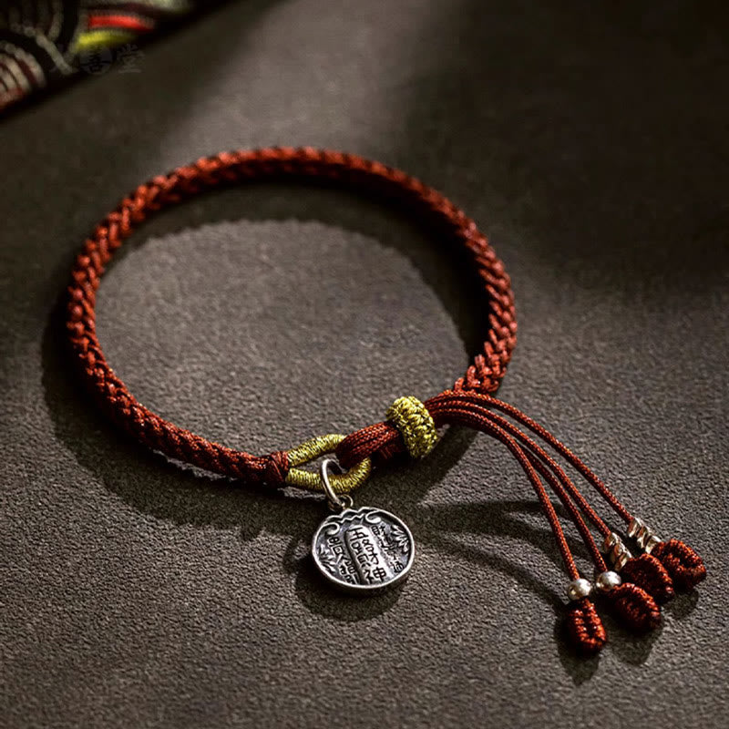 Nimara Ritual Handmade 925 Sterling Silver Five Directions Gods of Wealth Luck Protection String Braid Bracelet