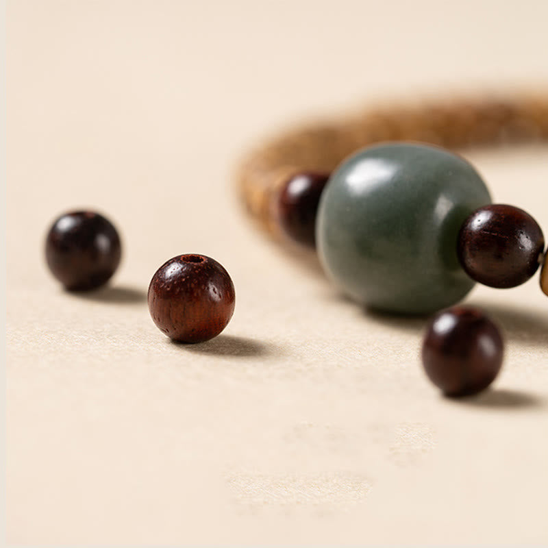 Nimara Ritual Bodhi Seed Small Leaf Red Sandalwood Wisdom Bracelet