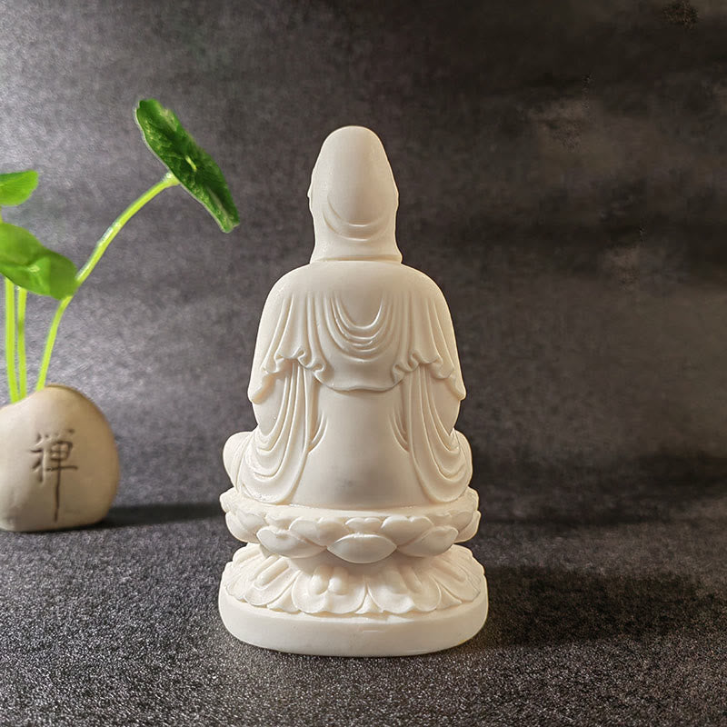 Nimara Ritual Mini Ivory Fruit Tathagata Buddha Lotus Kwan Yin Avalokitesvara Manjusri Samantabhadra Serenity Desk Decoration