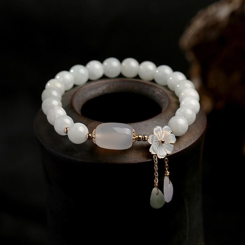 Nimara Ritual Natural White Jade Luck Bracelet