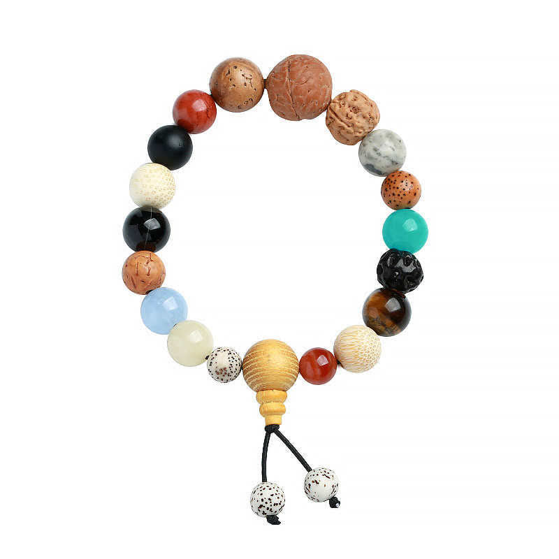 Nimara Ritual Bodhi Seed Agate Wisdom Harmony Wrist Mala Bracelet