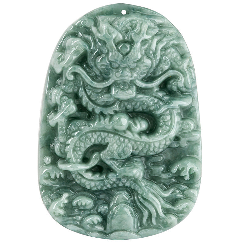 Nimara Ritual Chinese Zodiac Dragon Jade Prosperity Necklace Bead String Pendant