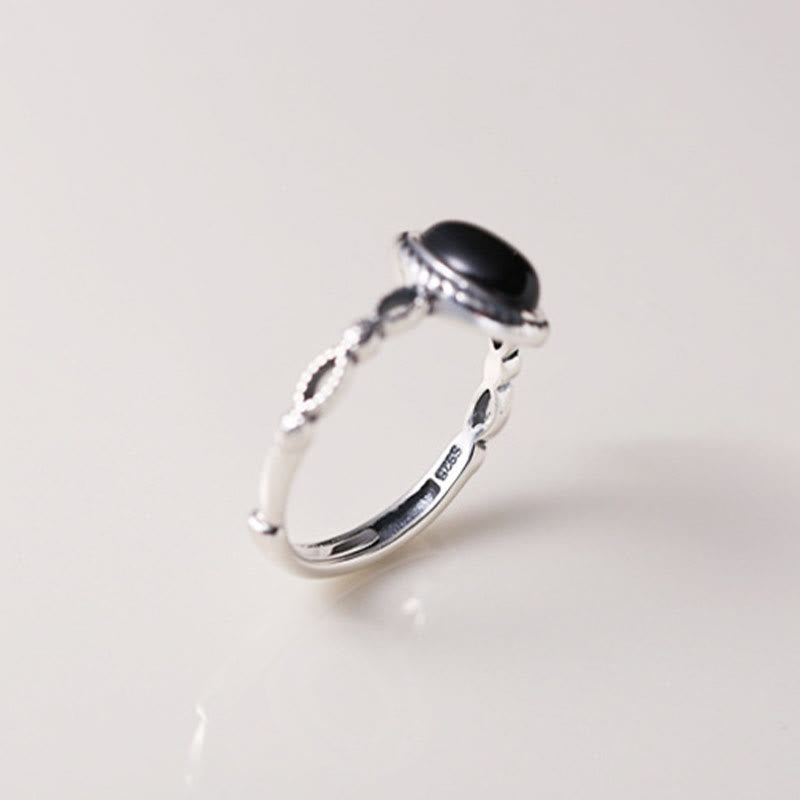 Nimara Ritual 925 Sterling Silver Black Onyx Fortune Ring