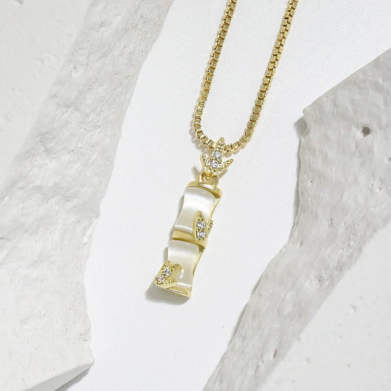 Nimara Ritual Chalcedony Bamboo Pattern Harmony Necklace Pendant