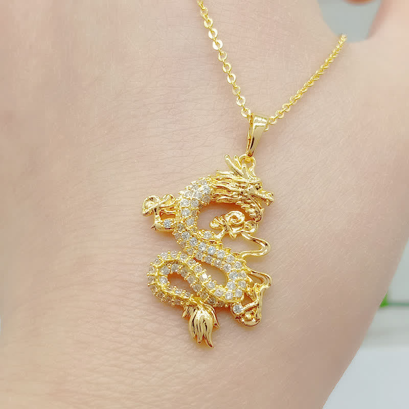 Nimara Ritual Gold Dragon Protection Necklace Pendant