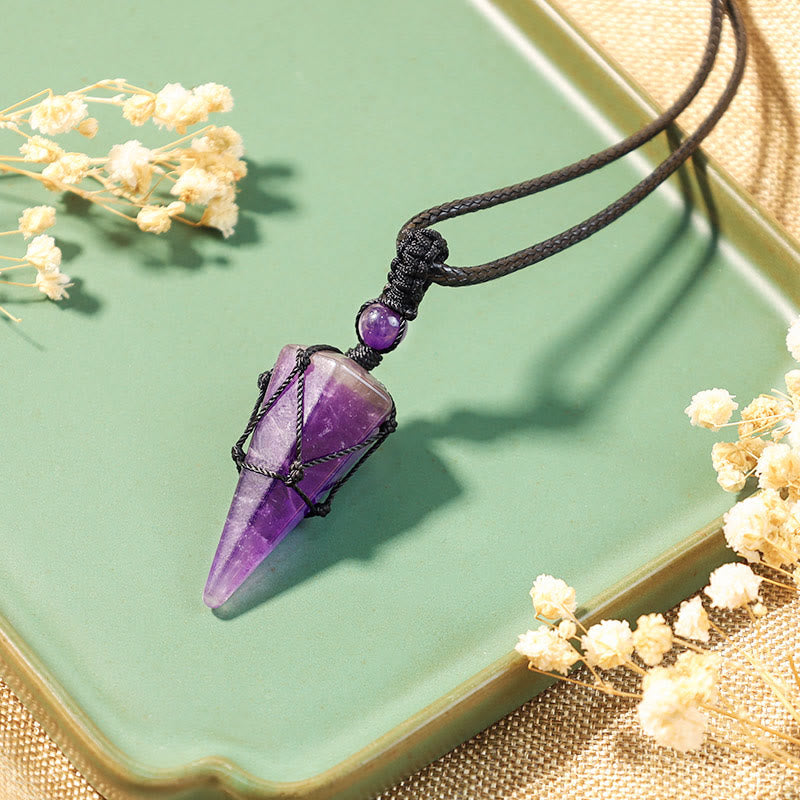 Nimara Ritual Natural Stone Pointed Pendant Necklace