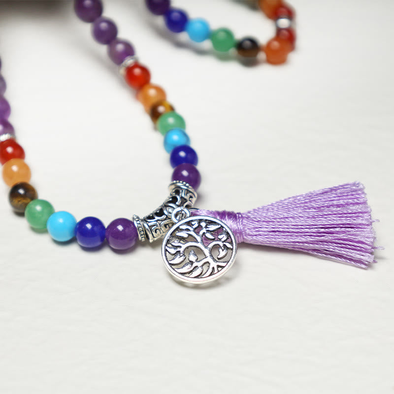 Nimara Ritual Healing Crystal Mala Prayer Beads 108 Meditation Healing Multilayer Bracelet Necklace