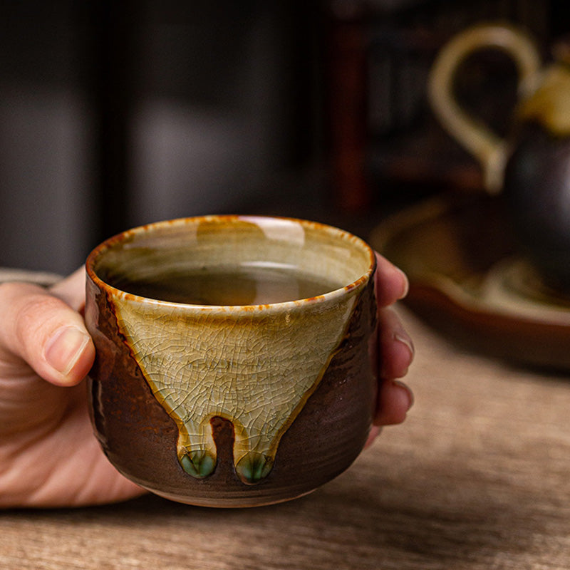 Nimara Ritual Retro Brown Kiln Change Ceramic Teacup Kung Fu Tea Cup