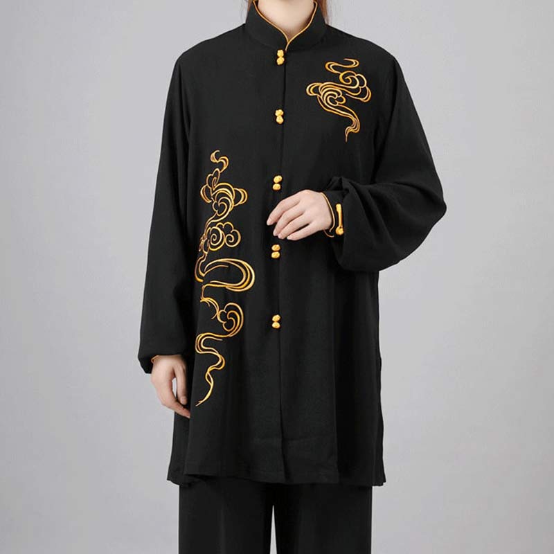Nimara Ritual Auspicious Clouds Embroidery Meditation Prayer Spiritual Zen Tai Chi Qigong Practice Unisex Clothing Set