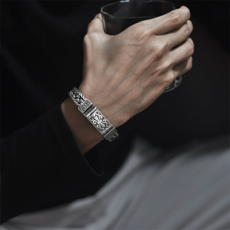 Nimara Ritual Retro Vine Totem Pattern Braided Healing Chain Bracelet