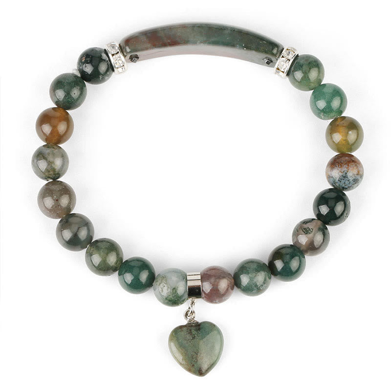 Nimara Ritual Natural Quartz Love Heart Healing Beads Bracelet