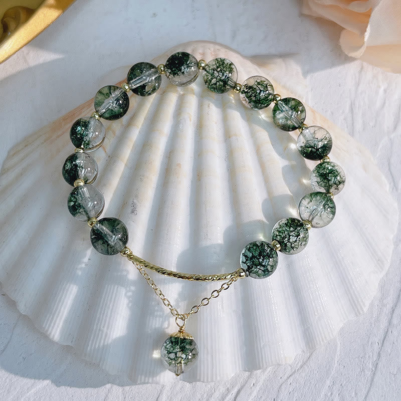 Nimara Ritual Green Phantom Crystal Confidence Charm Bracelet