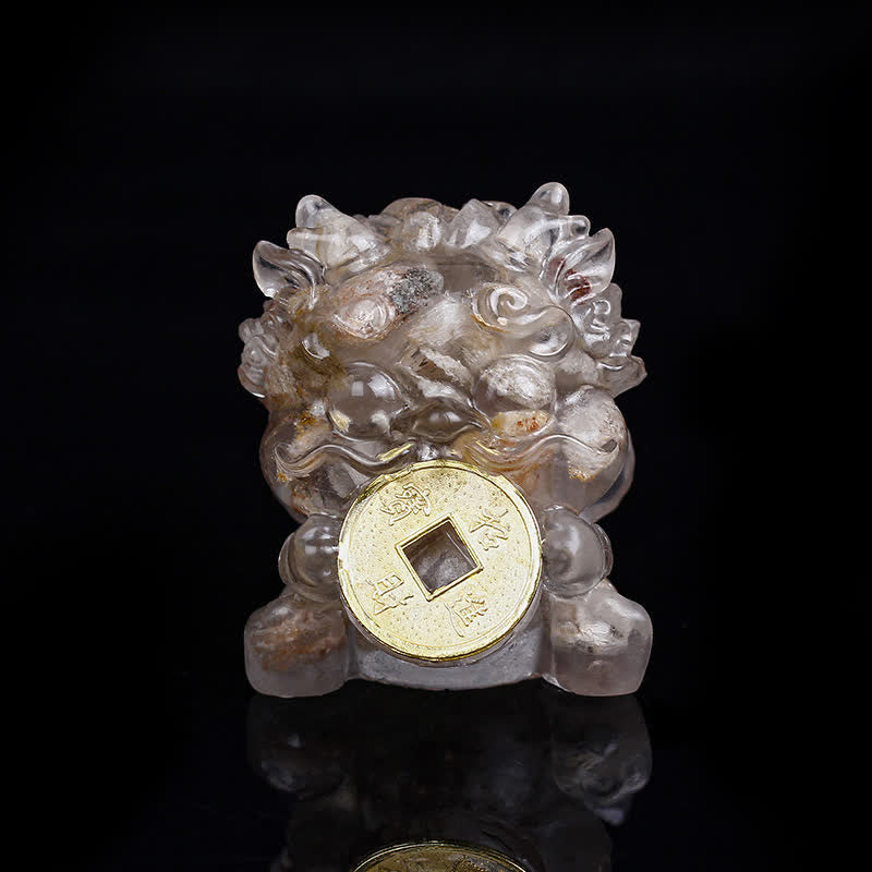 Nimara Ritual Handmade Cute PiXiu Gold Coin Crystal Fengshui Energy Wealth Fortune Home Decoration