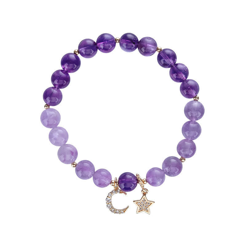 Nimara Ritual Amethyst Crystal Moon Star Healing Bracelet