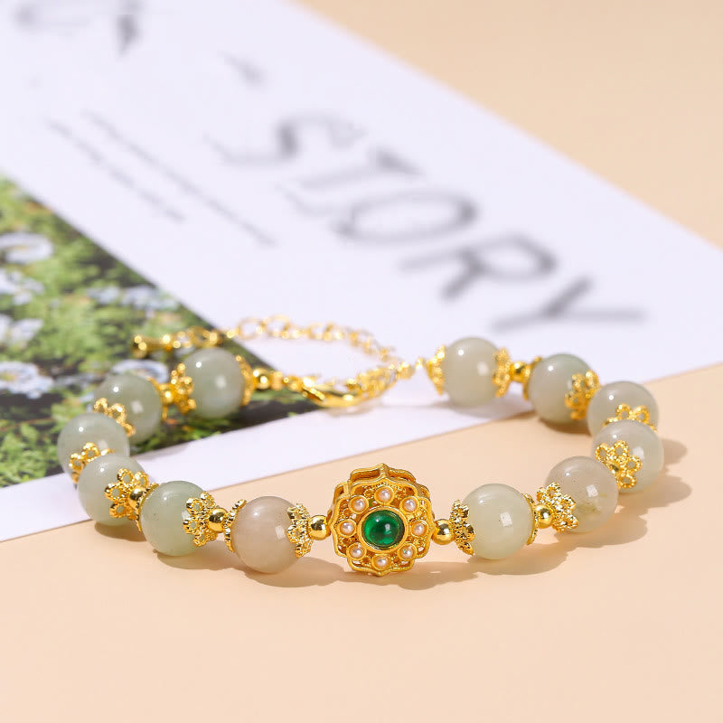 Nimara Ritual Natural Jade Prosperity Bead Chain Bracelet