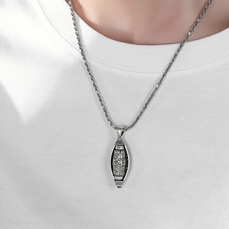 Nimara Ritual Tibet Om Mani Padme Hum Protection Necklace Rotatable Pendant