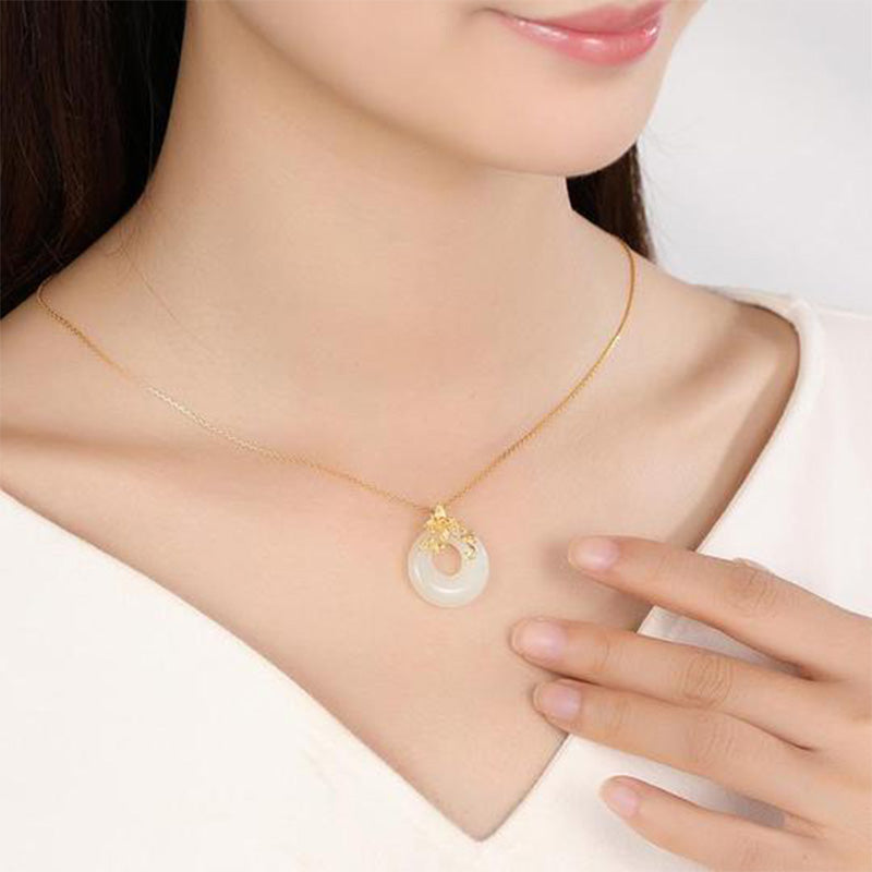 Nimara Ritual Tibetan White Jade Calm Necklace