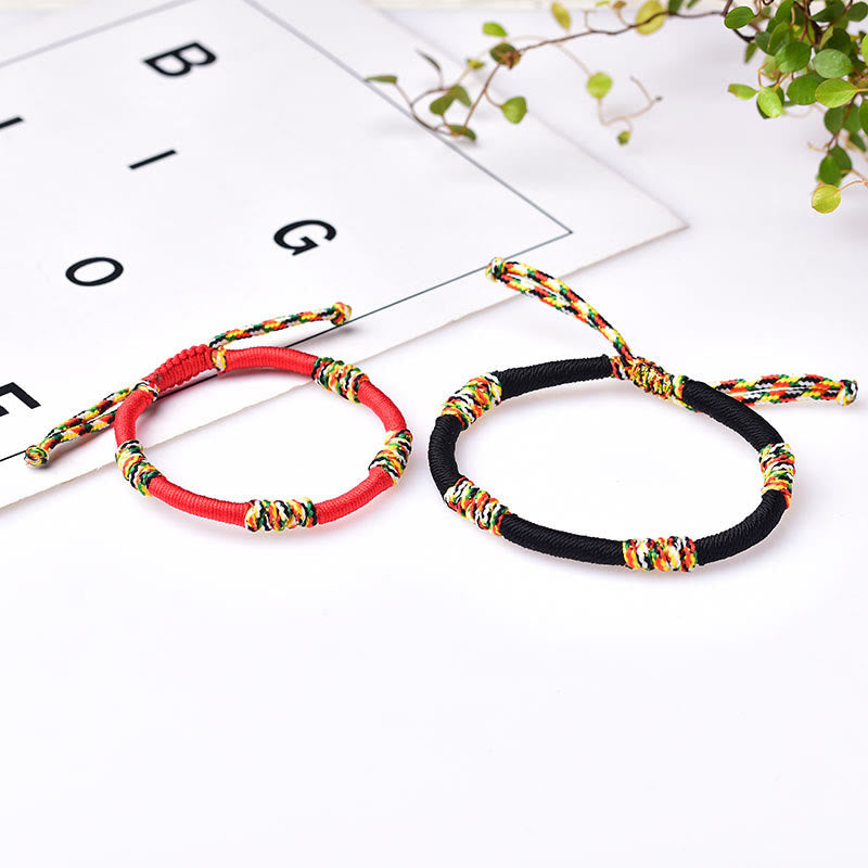 Nimara Ritual Tibetan Handmade Colorful King Kong Knot Lucky Protection Braid String Bracelet