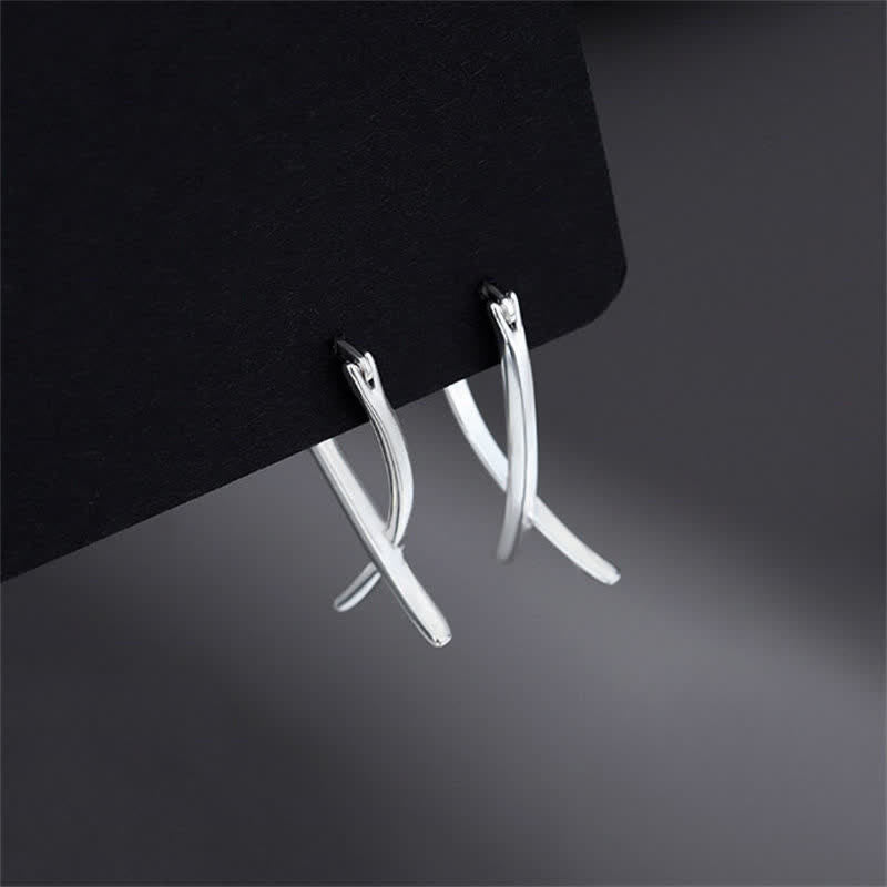 Nimara Ritual Geometric Cross Design Luck Hoop Earrings