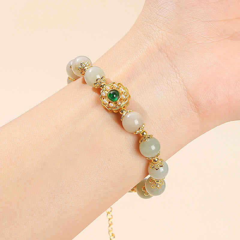 Nimara Ritual Natural Jade Prosperity Bead Chain Bracelet