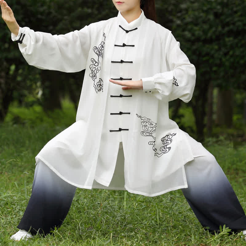 Nimara Ritual Auspicious Clouds Gradient Meditation Prayer Spiritual Zen Tai Chi Qigong Practice Women's Clothing Set