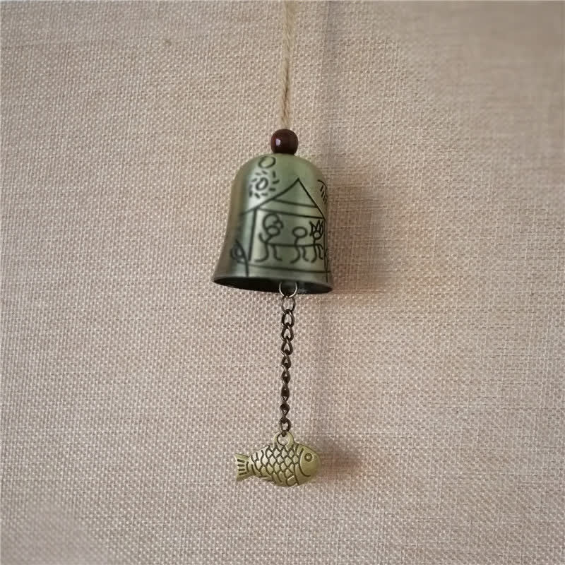 Nimara Ritual Feng Shui Buddha Koi Fish Dragon Elephant Wind Chime Bell Luck Wall Hanging Decoration