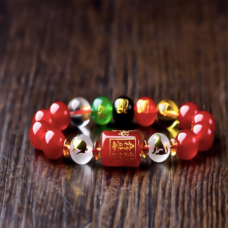 Nimara Ritual Chinese Zodiac Feng Shui Obsidian Five-Element Wealth Porsperity Bracelet