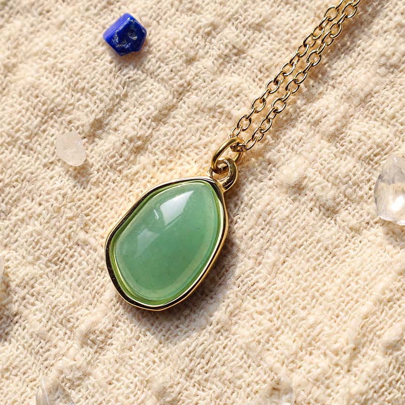 Nimara Ritual Natural Green Aventurine Amethyst Rose Quartz Blessing Necklace Pendant